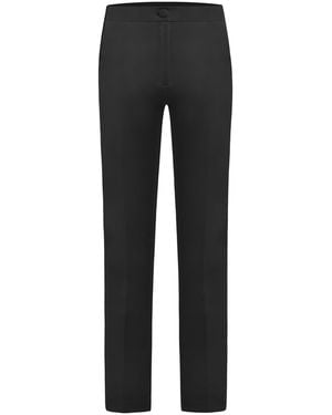 Tia Dorraine Classic Straight-Leg Slim Pants - Black