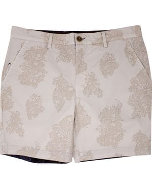 lords of harlech John Cutout Oxford Flat Front Short - Natural
