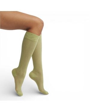 HIGH HEEL JUNGLE by KATHRYN EISMAN Everything's Fine Semi-Sheer Rib Knee Socks - Green