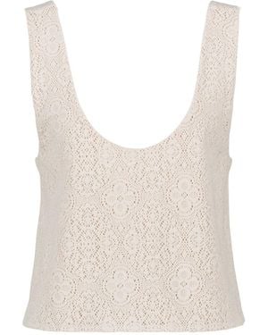 Marianne by Marie Jordane Neutrals Sacha Crochet Top - White