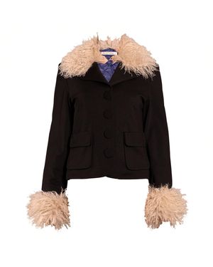 Love and Nostalgia Nelly Fur Collar Jacket - Black