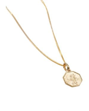 Posh Totty Designs 9Ct Solid St Christopher Necklace - Metallic