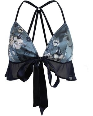 Tallulah Love Moonlight Mist Silk Bralette - Blue