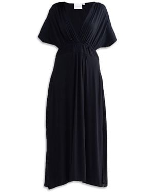 REISTOR Flowy A-Line Maxi Dress With Side Slits - Black