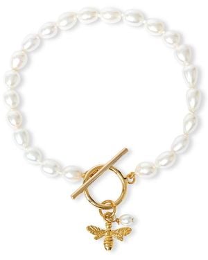 Pearls of the Orient Online Vita Cultured Freshwater Pearl Bracelet With Bumble Bee - Metallic