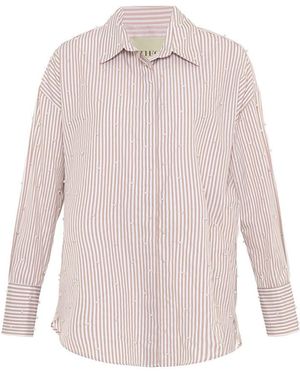 Theo the Label Neutrals Echo Pearly Shirt - Pink