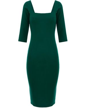 ROSERRY Zipped Jersey Three-Quarter Dress - Green