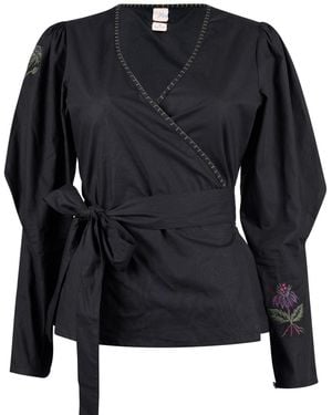 Em & Shi Forest Wrap Top - Black