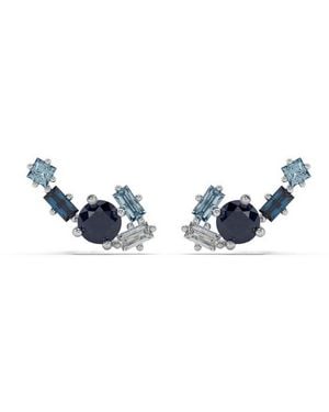 Onia Sapphire, Aquamarine & Diamond Cluster Quinta-Studs - Blue