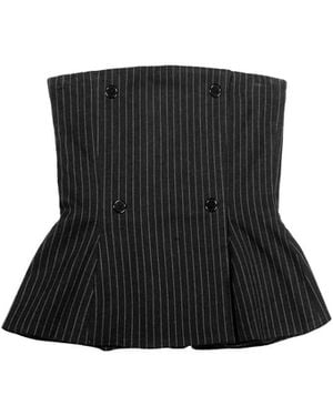 Ioana Ciolacu Striped Corset - Black