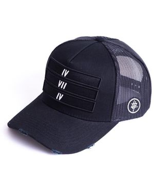 474 co 474 3 Bars Distressed Trucker Hat - Blue