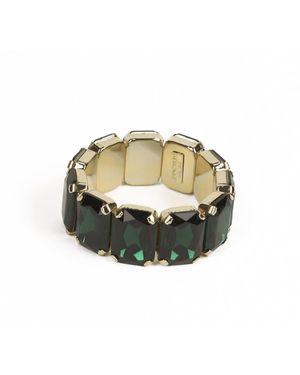 Addicted Ester Plated Bracalet With Crystal Emerald - Metallic