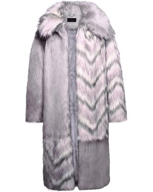 VASEGHIA Alaric Vegan Faux Fur Long Coat - Gray