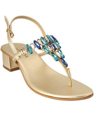 DAMAPREZIOSA Gabrielle Sapphire Jewel Sandal - Metallic