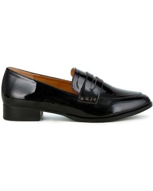 Rag & Co Noshiya Patent Pleather Penny Loafers - Black