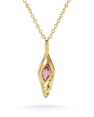 Isla Silver Dainty Tourmaline Pendant - Metallic