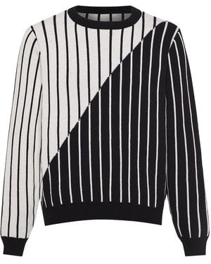 INGMARSON Thin Striped Diagonal Wool & Cashmere Jumper - Black