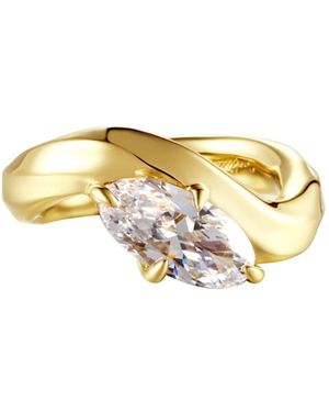 Onewildone My Love Language Sculptural Marquise Pinky Ring - Metallic
