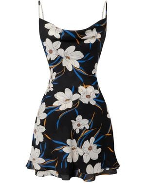 Sanctumum Daisy Floral Print Mini Summer Dress - Black