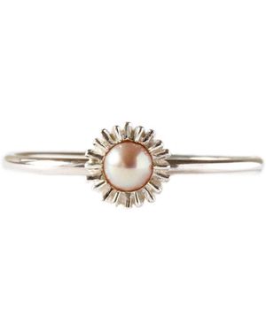 Lee Renee Dahlia Bud Freshwater Pearl Ring – Silver - Metallic