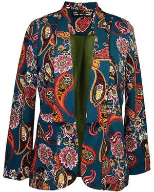 Jennafer Grace Pepper Paisley Tuxedo Jacket - Blue