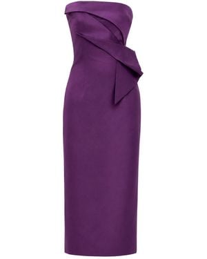 Justin Tong Solea Satin Gown - Purple