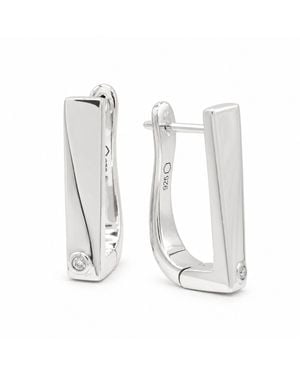 Cier Flex Diamond Hoop Earrings - White