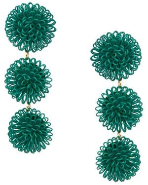 Pats Jewelry Pompom Earrings - Green