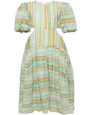 We Are Kindred 【Last Chance】Kamil Puff Sleeve Midi Dress - Green