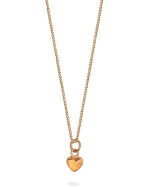 Lime Tree Design Tiny Heart Charm Necklace Vermeil - Metallic