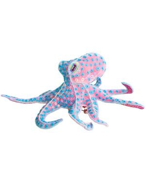 Nana Watanabe Flora Octopus – Sculptural Embroidered Brooch - Blue