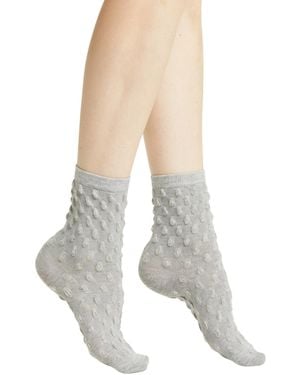 HIGH HEEL JUNGLE by KATHRYN EISMAN Waffle Combed Cotton Socks - Grey
