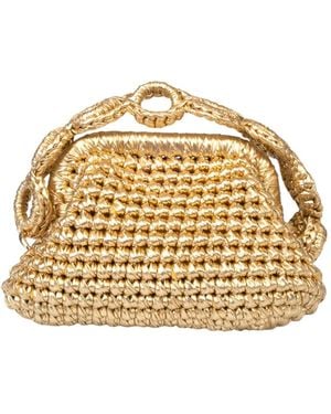 Sibylla Delphica Mini Metallic Crochet Clutch Bag