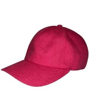 Cachemio Minimalist Linen Baseball Cap - Red