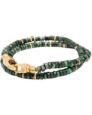 Nialaya Dark Malachite Heishi Wrap Bracelet - Green