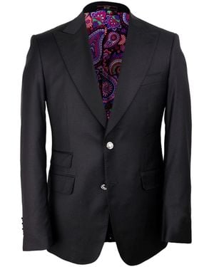 DAVID WEJ Aldo Single Breasted Peak Lapel Blazer – - Blue