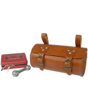 VIDA VIDA Leather Bike Saddle Bag - Brown