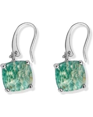 FV Jewellery La Stele Amazonite Dome Earrings - Green
