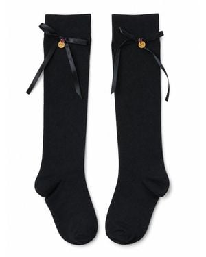 ADIBA Midnight Royale Bow Socks - Black