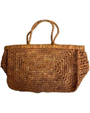 Zanatany Concepts Clipa Medium Raffia Bag - Brown