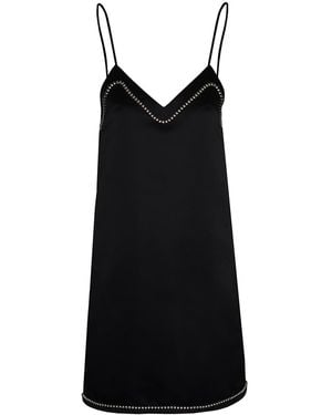 2KStyle Amina Hand Embellished With Metal Chain Mini Dress - Black