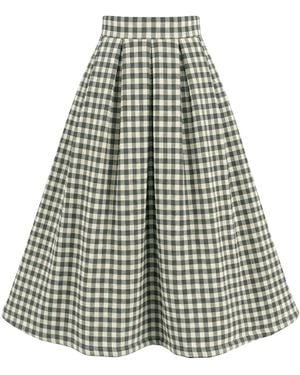 L2R THE LABEL Plaid Quilted Cloud Yurika Skirt - Blue