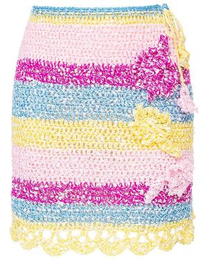 Andreeva Bird Of Paradise Handmade Mini Crochet Skirt - Pink