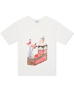 DU & BERRY Tea Party Oversized Cotton T-Shirt - White