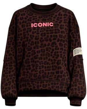 Tantra Spain Sl Animal Print Sweatshirt With Iconic Text - Red