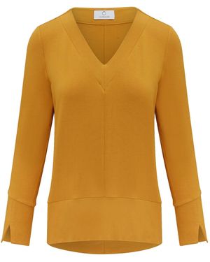 Auguri Mustard Jersey Top - Yellow