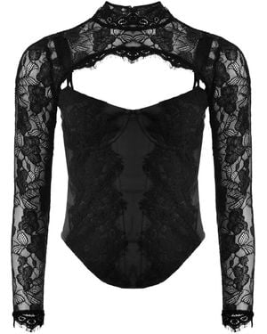 OW Collection Brisa Corset Top - Black