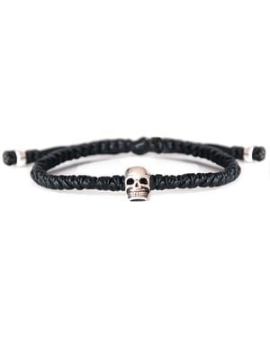 Harbour Uk Biker Skull Rope Bracelet - Black