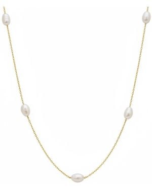 LÁTELITA London Neutrals Solid 14K Natural Spaced Pearl Necklace - Metallic