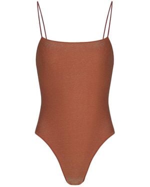 Pianella's Dawn High-Leg One-Piece Swimsuit – Bronze - Brown